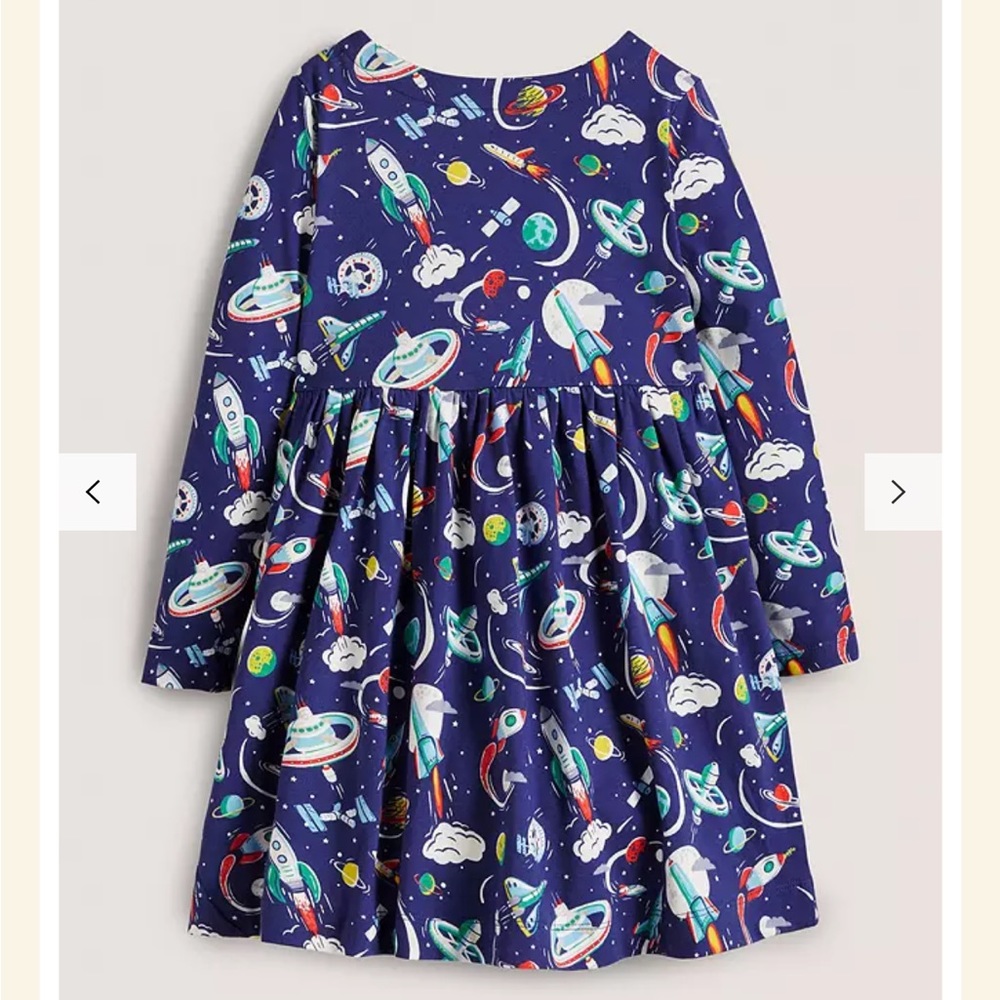 NWT Mini Boden Print Long Sleeve Dress - Picture 2 of 7